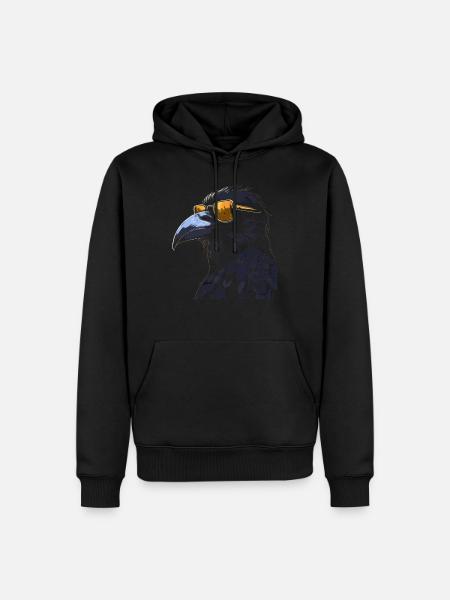 Crow Cool Sunglasses - Men’s Premium Organic Hoodie - black