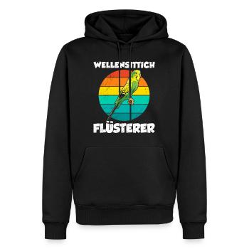 Vogelfreund Wellensittich Flüsterer Sittiche - Männer Premium Bio Hoodie - Schwarz - Vorne - Nico (187cm)