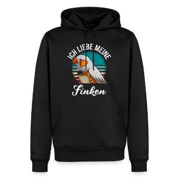Ich liebe meine Finken Vogelliebhaber Vogelbesitz - Männer Premium Bio Hoodie - Schwarz - Vorne - Nico (187cm)