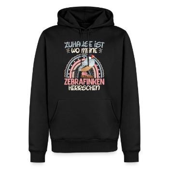Zuhause ist wo meine Zebra Finken herrschen - Männer Premium Bio Hoodie - Schwarz - Vorne - Nico (187cm)