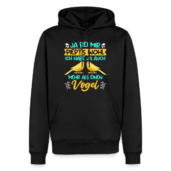 Kanarien Ja bei mir piepts wohl Vogelliebhaber - Männer Premium Bio Hoodie - Schwarz - Vorne - Nico (187cm)