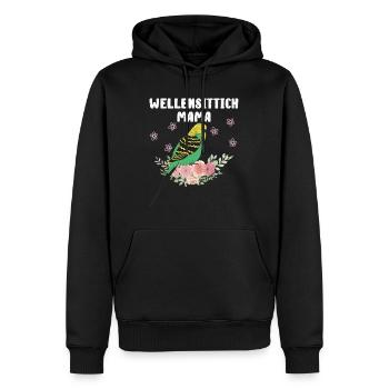 Wellensittich Mama Budgie Mom Sittich Vogelfreund - Männer Premium Bio Hoodie - Schwarz - Vorne - Nico (187cm)