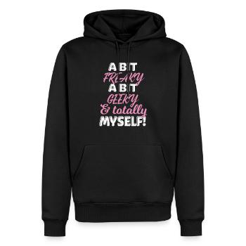 Verrückt, Schräg Und Ich Selbst Lustiges Frauen - Männer Premium Bio Hoodie - Schwarz - Vorne - Nico (187cm)