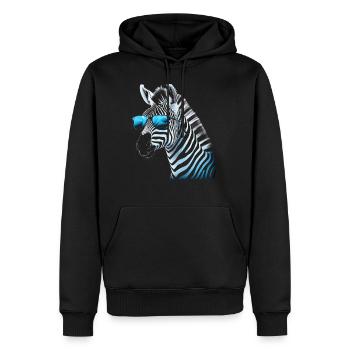 Kühle Zebra Sonnenbrille - Männer Premium Bio Hoodie - Schwarz - Vorne - Nico (187cm)