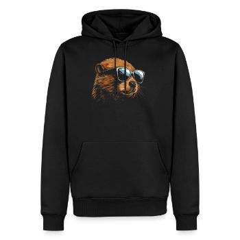 Biber Sonnenbrille - Männer Premium Bio Hoodie - Schwarz - Vorne - Nico (187cm)