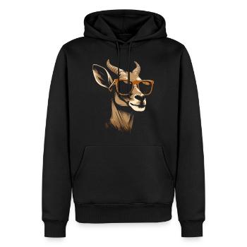 Bridgewalker Impala de l'angle de tête latérale - Sweat à capuche Premium bio Homme - noir - Devant - Nico (187cm)