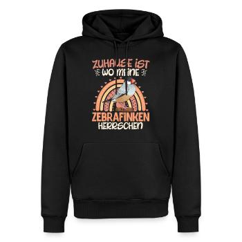 Zuhause ist wo meine Zebra Finken herrschen - Männer Premium Bio Hoodie - Schwarz - Vorne - Nico (187cm)