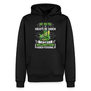 Vogelfreund Die meisten Haustiere haben Besitzer - Männer Premium Bio Hoodie - Schwarz - Vorne - Nico (187cm)
