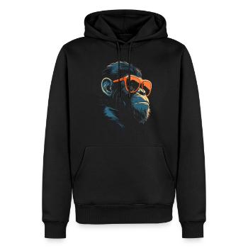 Chimpanzee Sunglasses - Men’s Premium Organic Hoodie - black - Front - Nico (187cm)