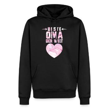 Weltbeste Oma Muttertag Beste Oma Super Grandma - Männer Premium Bio Hoodie - Schwarz - Vorne - Nico (187cm)