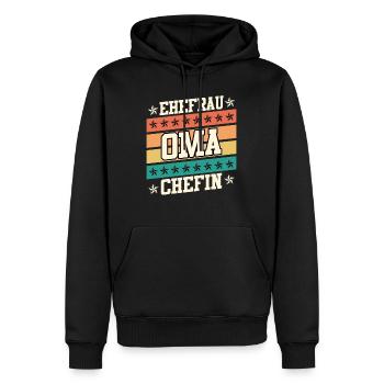 Oma Chefin Großmutter Muttertag Granny Ehefrau - Männer Premium Bio Hoodie - Schwarz - Vorne - Nico (187cm)