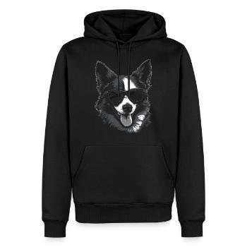 Lunettes de soleil cool corgy - Sweat à capuche Premium bio Homme - noir - Devant - Nico (187cm)