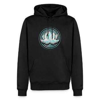 Zen Fleur de Lotus Psychédélique Bouddhiste Spirituel Bouddhiste - Sweat à capuche Premium bio Homme - noir - Devant - Nico (187cm)