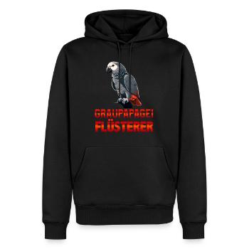 Graupapagei Flüsterer Vogelliebhaber Papagei - Männer Premium Bio Hoodie - Schwarz - Vorne - Nico (187cm)