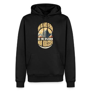 Wanderer Naturburschen Wandern lustig Bergsteiger - Männer Premium Bio Hoodie - Schwarz - Vorne - Nico (187cm)