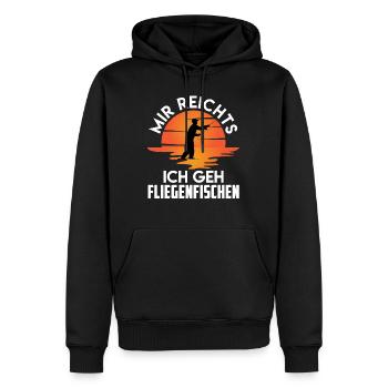 Mir reichts ich geh Fliegenfischen Fischjagd - Männer Premium Bio Hoodie - Schwarz - Vorne - Nico (187cm)