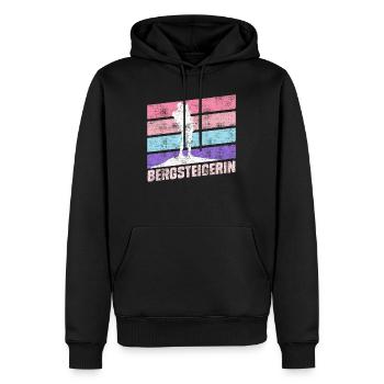 Bergsteigerin klettern Bergkraxlerin Wandern Berge - Männer Premium Bio Hoodie - Schwarz - Vorne - Nico (187cm)