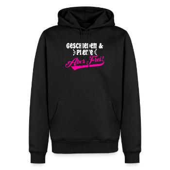 Geschieden & Pleite aber Frei! Scheidungsparty - Männer Premium Bio Hoodie - Schwarz - Vorne - Nico (187cm)