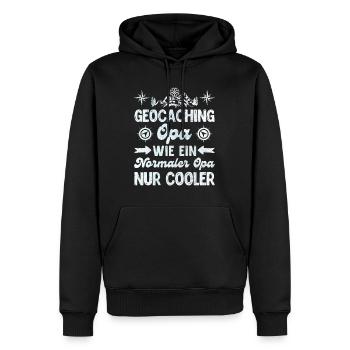 Geocaching Opa GPS Schnitzeljagd Geocacher - Männer Premium Bio Hoodie - Schwarz - Vorne - Nico (187cm)