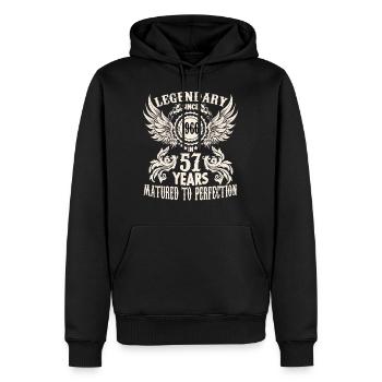 57 years birthday honorary day cradle festival - Men’s Premium Organic Hoodie - black - Front - Nico (187cm)