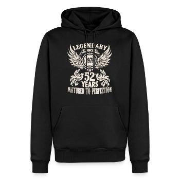 Legend 52 years birthday shirt sayings men - Men’s Premium Organic Hoodie - black - Front - Nico (187cm)