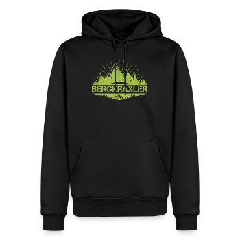 Bergkraxler Bergfan Wanderer Berge - Männer Premium Bio Hoodie - Schwarz - Vorne - Nico (187cm)
