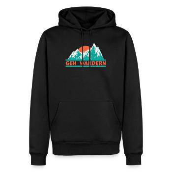 Geh Wandern Wanderer Berge - Männer Premium Bio Hoodie - Schwarz - Vorne - Nico (187cm)