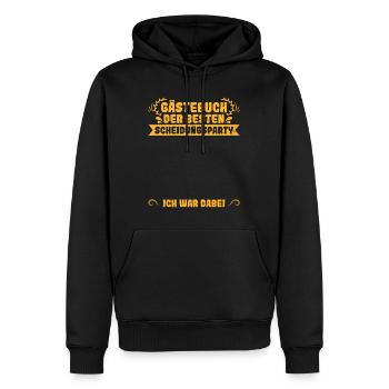 Scheidungsparty Gästebuch Ich war Dabei Scheidung - Männer Premium Bio Hoodie - Schwarz - Vorne - Nico (187cm)