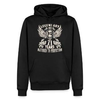 Legendary since 1952 birthday 71 year old legend - Männer Premium Bio Hoodie - Schwarz - Vorne - Nico (187cm)