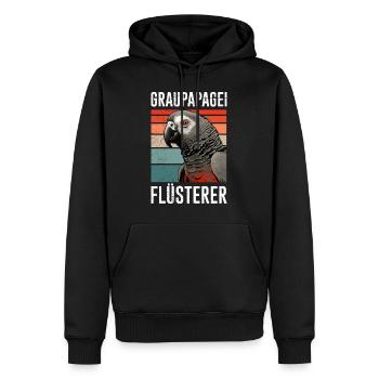 Grau Papagei Flüsterer African Grey Whisperer - Männer Premium Bio Hoodie - Schwarz - Vorne - Nico (187cm)