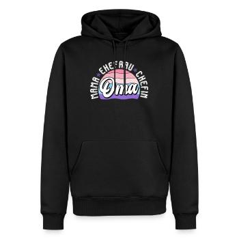Oma Chefin Großmutter Muttertag Granny Ehefrau - Männer Premium Bio Hoodie - Schwarz - Vorne - Nico (187cm)