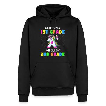 Auf Wiedersehen Erste Klasse Hallo Einhorn Gir der zweiten Klasse - Männer Premium Bio Hoodie - Schwarz - Vorne - Nico (187cm)