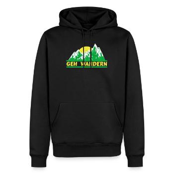Geh Wandern Wanderer Berge - Männer Premium Bio Hoodie - Schwarz - Vorne - Nico (187cm)