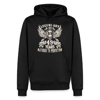 49 years birthday honorary day cradle festival - Men’s Premium Organic Hoodie - black - Front - Nico (187cm)