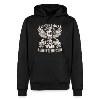 33 years birthday honorary day cradle festival - Men’s Premium Organic Hoodie - black - Front - Nico (187cm)