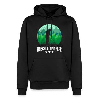 I love peeing outside Naturburschen Bergsteiger - Männer Premium Bio Hoodie - Schwarz - Vorne - Nico (187cm)
