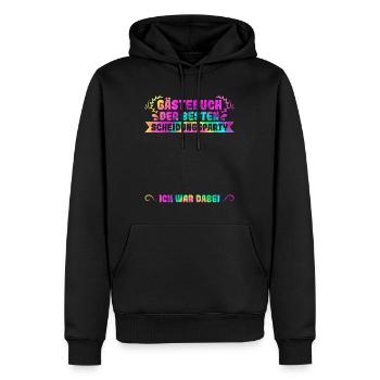 Scheidungsparty Gästebuch Ich war Dabei Scheidung - Männer Premium Bio Hoodie - Schwarz - Vorne - Nico (187cm)