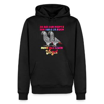 Graupapageien Ja, bei mir piept´s Vogelliebhaber - Männer Premium Bio Hoodie - Schwarz - Vorne - Nico (187cm)