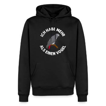 Grau Papagei Ich habe mehr als einen Vogel - Männer Premium Bio Hoodie - Schwarz - Vorne - Nico (187cm)