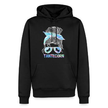 Tanticorn Einhorn Tanten Muttertag Unicorn - Männer Premium Bio Hoodie - Schwarz - Vorne - Nico (187cm)