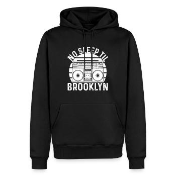 Cool Retro No Sleep Til Brooklyn, Old School Porta - Men’s Premium Organic Hoodie - black - Front - Nico (187cm)