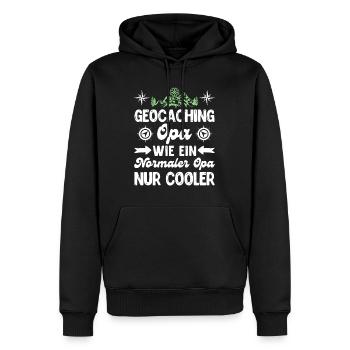Geocaching Opa GPS Schnitzeljagd Geocacher - Männer Premium Bio Hoodie - Schwarz - Vorne - Nico (187cm)