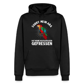 Papagei Mein Ara hat meine Hausaufgaben gefressen - Männer Premium Bio Hoodie - Schwarz - Vorne - Nico (187cm)