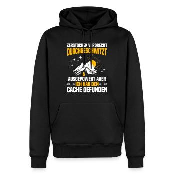 Geocacher Ich hab den Cache gefunden Geocache - Männer Premium Bio Hoodie - Schwarz - Vorne - Nico (187cm)