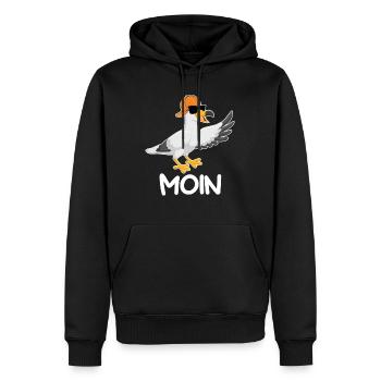 Moin Möwen Vogelfreund Norddeutschland coole Möwe - Männer Premium Bio Hoodie - Schwarz - Vorne - Nico (187cm)