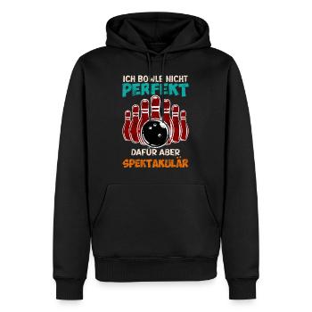 Bowling Ich Bowle nicht Perfekt aber Spektakulär - Männer Premium Bio Hoodie - Schwarz - Vorne - Nico (187cm)