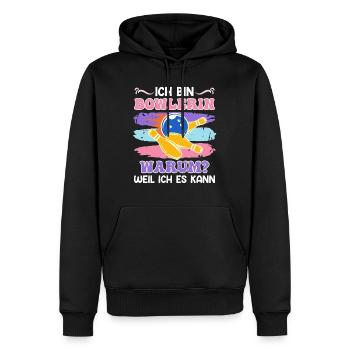 Bowlingspieler Ich bin Bowlerin weil Ich es Kann - Männer Premium Bio Hoodie - Schwarz - Vorne - Nico (187cm)
