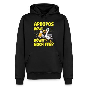 Apropos Möwe Möwie noch Een? Norddeutschland - Männer Premium Bio Hoodie - Schwarz - Vorne - Nico (187cm)