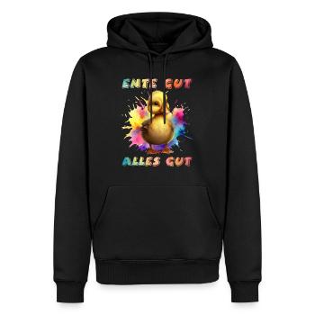 Ente gut Alles gut Entenliebhaber Entchen - Männer Premium Bio Hoodie - Schwarz - Vorne - Nico (187cm)