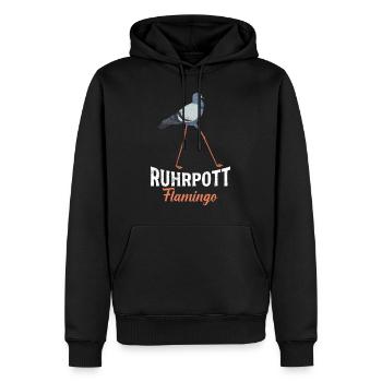 Ruhrpott Flamingo Taubenliebhaber Tauben - Männer Premium Bio Hoodie - Schwarz - Vorne - Nico (187cm)